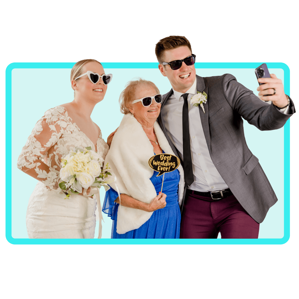 a couple celebrating, captured by a guest